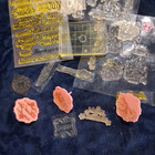 Vtg Craft Stamp Lot Clear Rubber Stamps Martha Stewart Acrylic Block