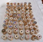 70 Vintage Wood Thread Spools Coats   Clark   s Empty Sewing Bobbins Craft 1 1 8   