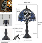 Vintage Tiffany Style Gothic Skull Stained Glass Table Lamp 8  Halloween Light