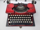 Vintage Antique 1930 Royal P Red Portable Typewriter W  Case Made In Usa Working