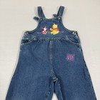 Vintage Disney Overalls Girl 4t Blue Denim Jean Winnie The Pooh Piglet Patchwork