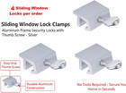 4 Pack Sliding Window Locks     Adjustable Aluminum No-drill Security Locks For Sl