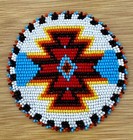 Handmade Beaded White Native Style Aztec 3 Inch Rosette applique
