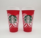 2 Starbucks Red Cup Day 2024 Holiday Reusable Grande Cold Tumbler Christmas New