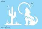 Howling Wolf Moon Stencil Desert Cactus Coyote Southwest Decor Diy Signs Joanie