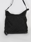 Burberry Diaper Black Check Print Nylon Bag With Leather Trim