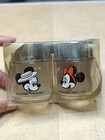 Walt Disney Mickey   Minnie Mouse Glass Salt   Pepper Shakers Nib 