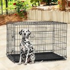 48  Extra Large Dog Crate Kennel Folding Pet Cage Metal W  2 Doors   Tray Xl Xxl
