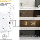 Wall Outlet Extender With Night Light  6 Outlet Plug Adapter With 4 Usb Ports