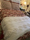 Hand Crochet Knit Full Afghan Blanket Bedspread Throw warm Winter White 60   x 68   