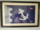 Past Commodore Yacht Club Officer Flag-glass Framed - 12 x18 -vintage