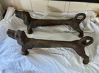 Dachshund Andirons Antique Cast Iron Fireplace Victorian Pair Fire Wiener Dog