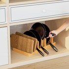 Bamboo Pot Lid Organizer Pot Lid Holder  Pot And Pan Organizer Drawer Organizer