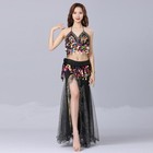 Belly Dance Costume Indian Dance Sequins Beads Stage Performance Top Belt Skirt