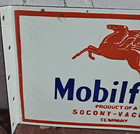 Mobil Fuel Porcelain Enamel Sign 18 X 10 Inches 2 Sided