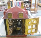 Antique J   E Stevens  1872 Cast Iron Mechanical Coin  novelty Bank  Works