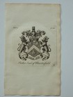 1756  Antique Print Family Crest Coat Of Arms Parker Earl Of Macclesfield