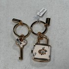 Coach F76451 Lock And Key Bag Charm Key Ring Gd ha
