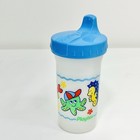 Vintage Playtex Sippy Cup Starfish Crab Seahorse Blue Lid Valve 1999 Read