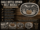 Vintage Americana Eagle Belt Buckle Built-in Beer Bottle Opener Western Mens New