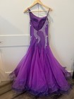 Purple Competition Ballroom Standard Gown With Crystals  Size Medium  4-6-8 