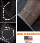 Womens 925 Sterling Silver Multilayer Snake Chain Ankle Foot Bracelet Gift Usa