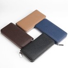 Men Leather Clutch Wallets Long Zipper Credit Card Holder Purse Business Handbag