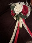 8 6in Wedding Bouquets For Bride Bridesmaid  Throw Away White Red Burgundy Rose