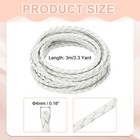 Braided Leather Cords  3 3 Yard Strap With Cord Lock  4mm Dia  White