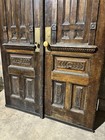   Antique Carved Mahogany Double Entrance French Doors Brownstone   49 X 104 25