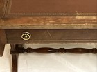 Antique Duncan Phyfe Drop Leaf Mahogany  Leather Top Table Storage As Is
