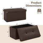 Folding Storage Ottoman Upholstered Rectangle Footstool Pvc Leather 22 5 Gallon