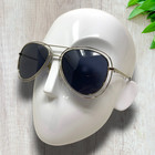 Vintage Y2k Double Wire Aviator Sunglasses Blue Lens Metal Frame 54-18 Retro