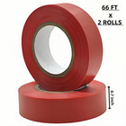 2 Rolls Red Electrical Tape Vinyl - 3 4 Inch 66 Feet Professional Insulating Pvc