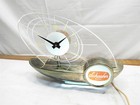 Atomic Schaefer Beer Clock Brewing Sailboat Lighted Bar Sign Light Illuminated