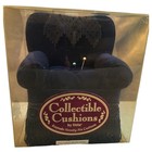 Vintage Collectible Pin Cushion By Dritz Midnight Blue Velour Chair W lace Doily