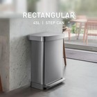 Simplehuman Rectangular Step Can  45l Trash Can  Brushed Stainless Steel