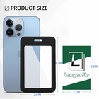 3 Pcs Id Badge Holder With Double-sided Windows Vertical Hard Plastic Case Bl   