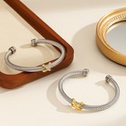 1pcs Fashionable Personalized 8-character Cross Steel Wire Bracelet open Bracele