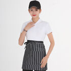 Waitress Waiter Waist Stripes Apron 2 Pockets Home Cooking Kitchen Chef Uniform