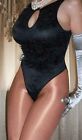 Vtg Wonder Maid Black Nylon Bodysuit Teddy S Nwot