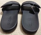 Adidas Size 11 Adilette Cloudfoam Slides Bz0662 Black  night Metallic  dark Grey
