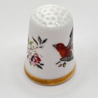 Tcc Caverswall  chaffinches  Bird Porcelain Thimble - England