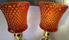Homco Home Interiors Hobnail Crystal Peg Votive Orange   One Of The Kind Retired
