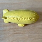 Goodyear Blimp Rubber Eraser Toy Figurine 1970 s Yellow Vintage Promotional Rare