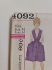 Simplicity 4092 Dress Jumper Sewing Pattern Ladies 16 Uc Vtg 60 s Pockets Full