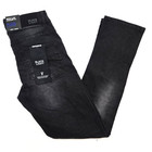 Black Light Men s Jeans Stretch Slim Straight Fit Jet Black Distressed Denim