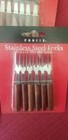 Set 18 Vintage Publix Wood Handled Stainless Steel Cocktail Appetizer Forks New