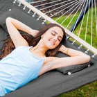 Anow Double Hammock With 12ft Heavy Duty Steel 2 Person With Stand  Grey 