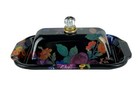 Mackenzie-childs Enamel Black Flower Market Butter Box New No Box